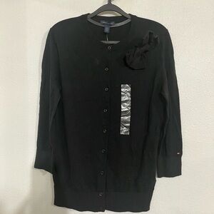 Tommy Hilfiger black cardigan NWT Cotton viscose blend